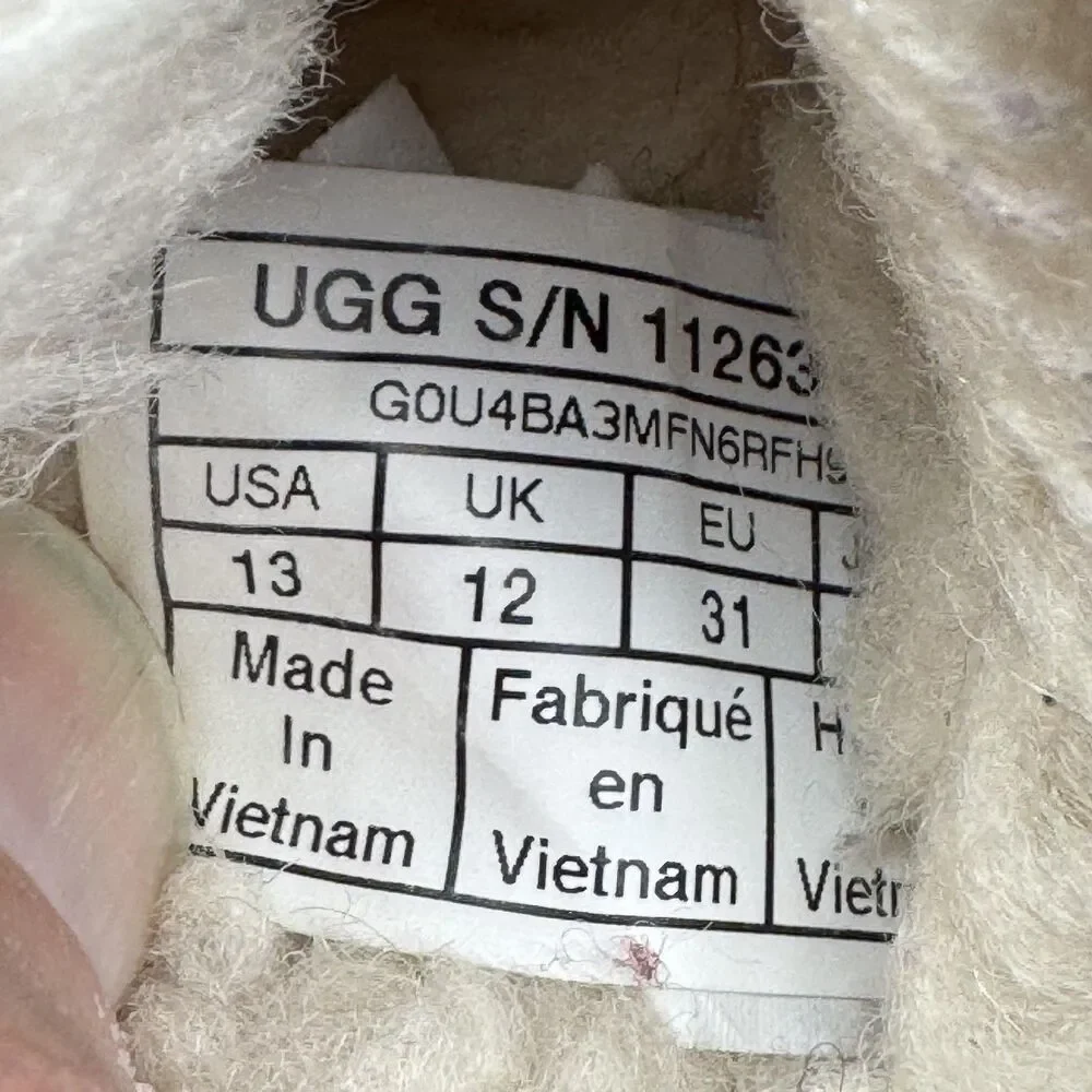 UGG Slippers Shoes Kids Size 13 Chestnut Suede Shearling Lined Slip-On Mule
